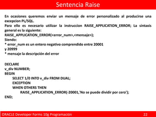 Forms 10g procedimientos y cursores | PDF