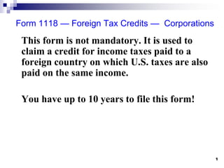 Forms 1118 And 5471 | PPT