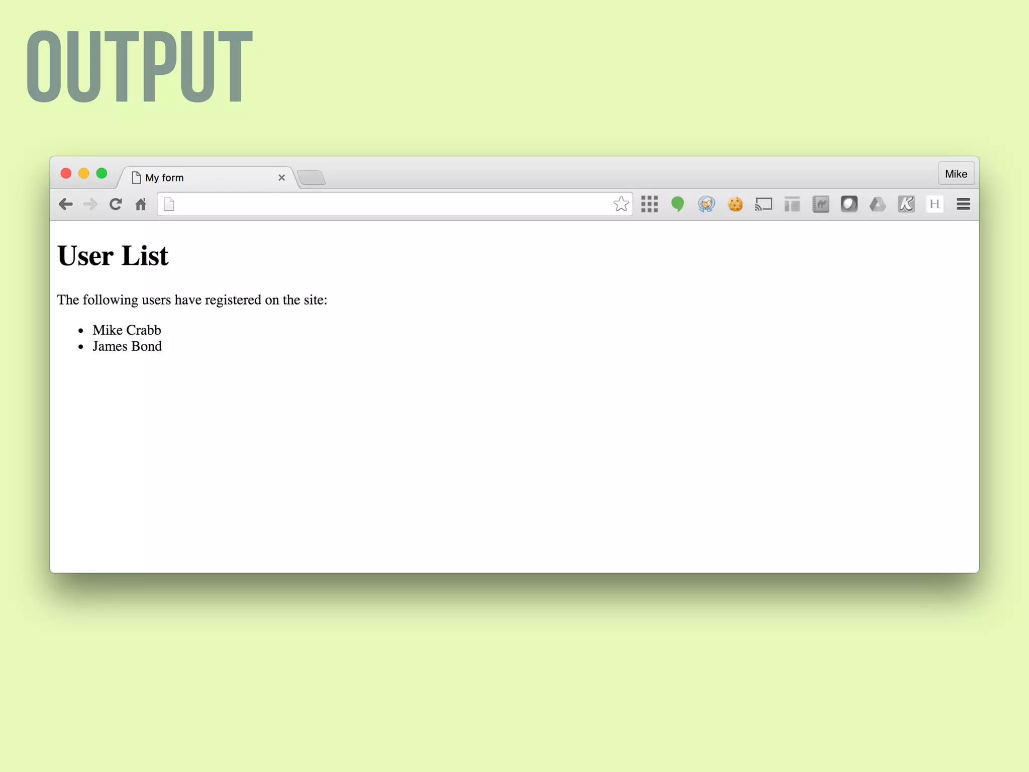 output
 