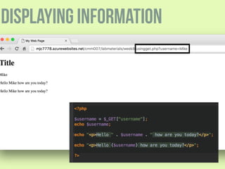 displaying information
 