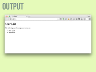 output
 