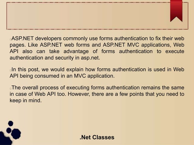 Forms authentication in asp dot net | PPT