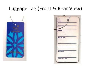 Luggage Tag (Front & Rear View)
 
