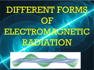 DIFFERENT FORMS
OF
ELECTROMAGNETIC
RADIATION
 