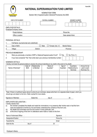 Form sf2 nomination-form