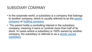 Subsidiary Forms FORMS OF BUSINESS.pptx