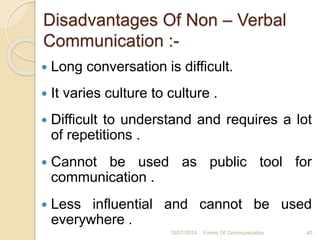 Forms of communication