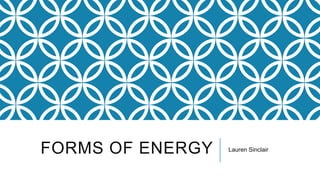 FORMS OF ENERGY Lauren Sinclair
 