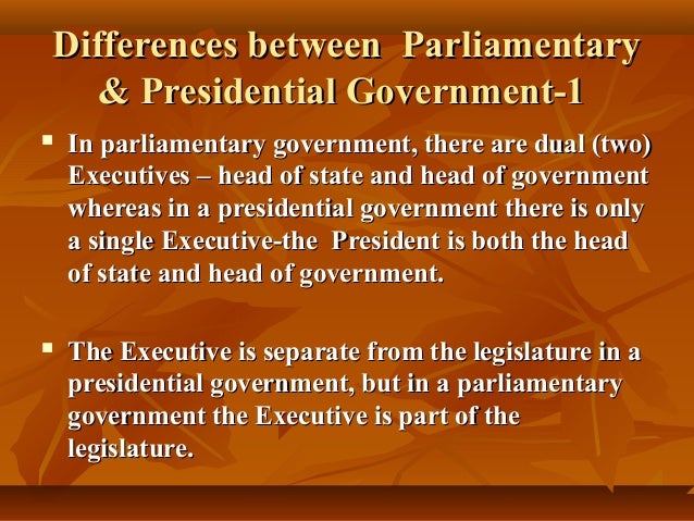forms of government parliamentary form of government