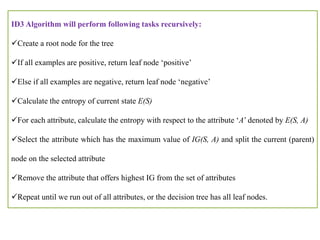 Id3 Algorithm Practice Math Example Forms of learning in ai | PPTX