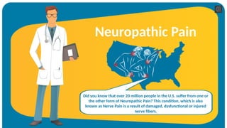 Neuropathic Pain
Did you know that over 20 million people in the U.S. suffer from one or
the other form of Neuropathic Pain? This condition, which is also
known as Nerve Pain is a result of damaged, dysfunctional or injured
nerve fibers.
 