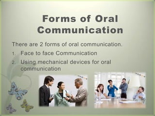 different forms of oral communication