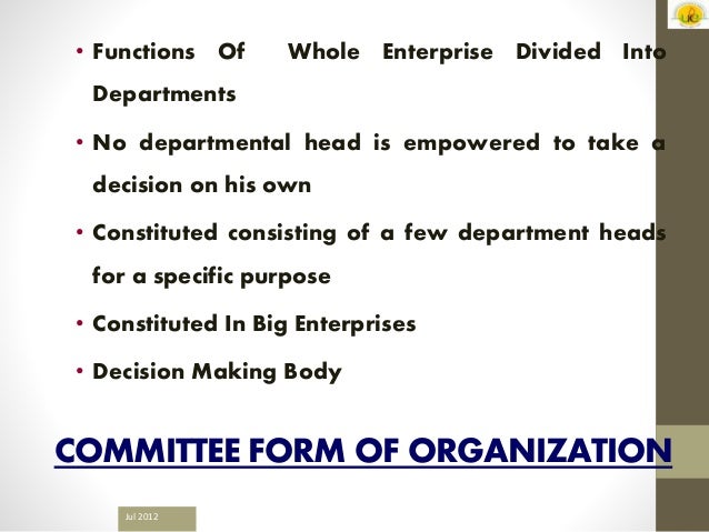 forms of organization form of organization