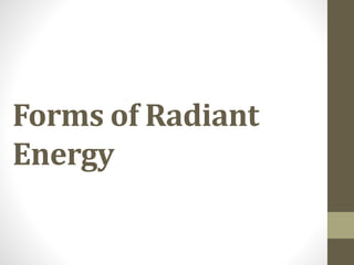 Forms of Radiant
Energy
 