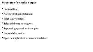 Comprehensive Guide to Forms of Qualitative Research Output and ...