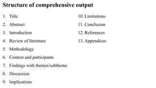 Comprehensive Guide to Forms of Qualitative Research Output and ...