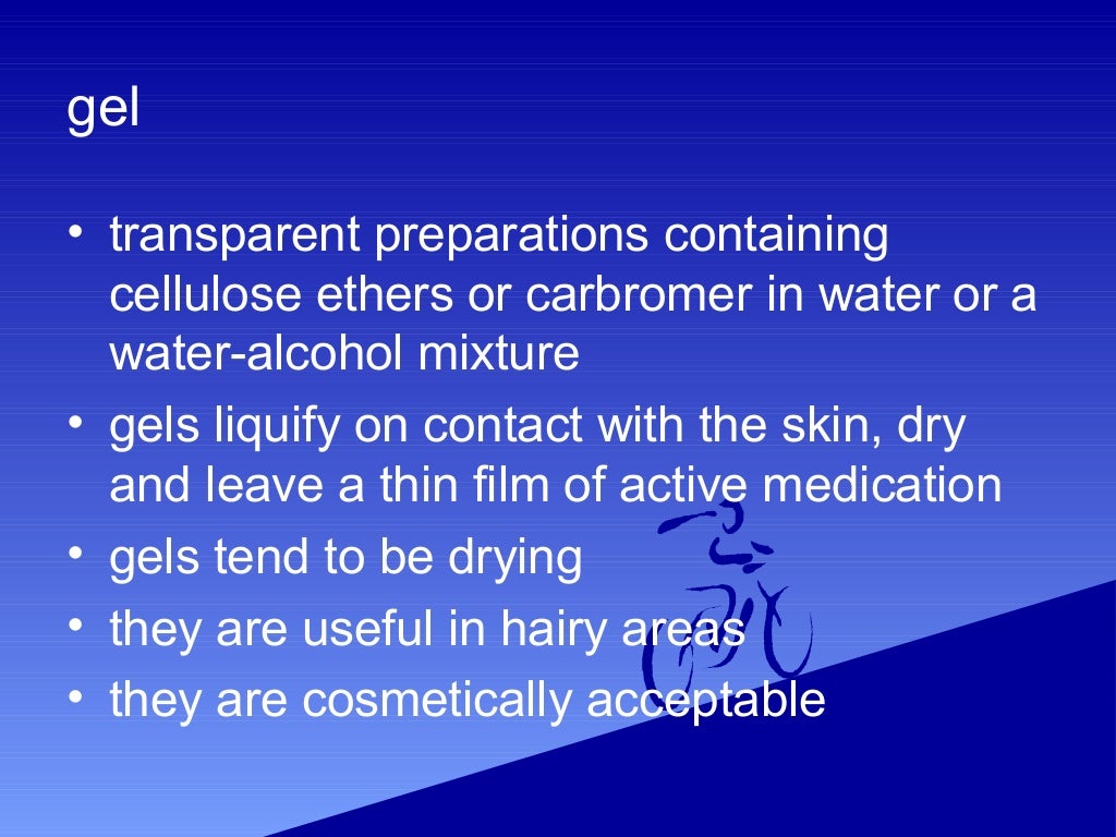 Forms of topical medicines