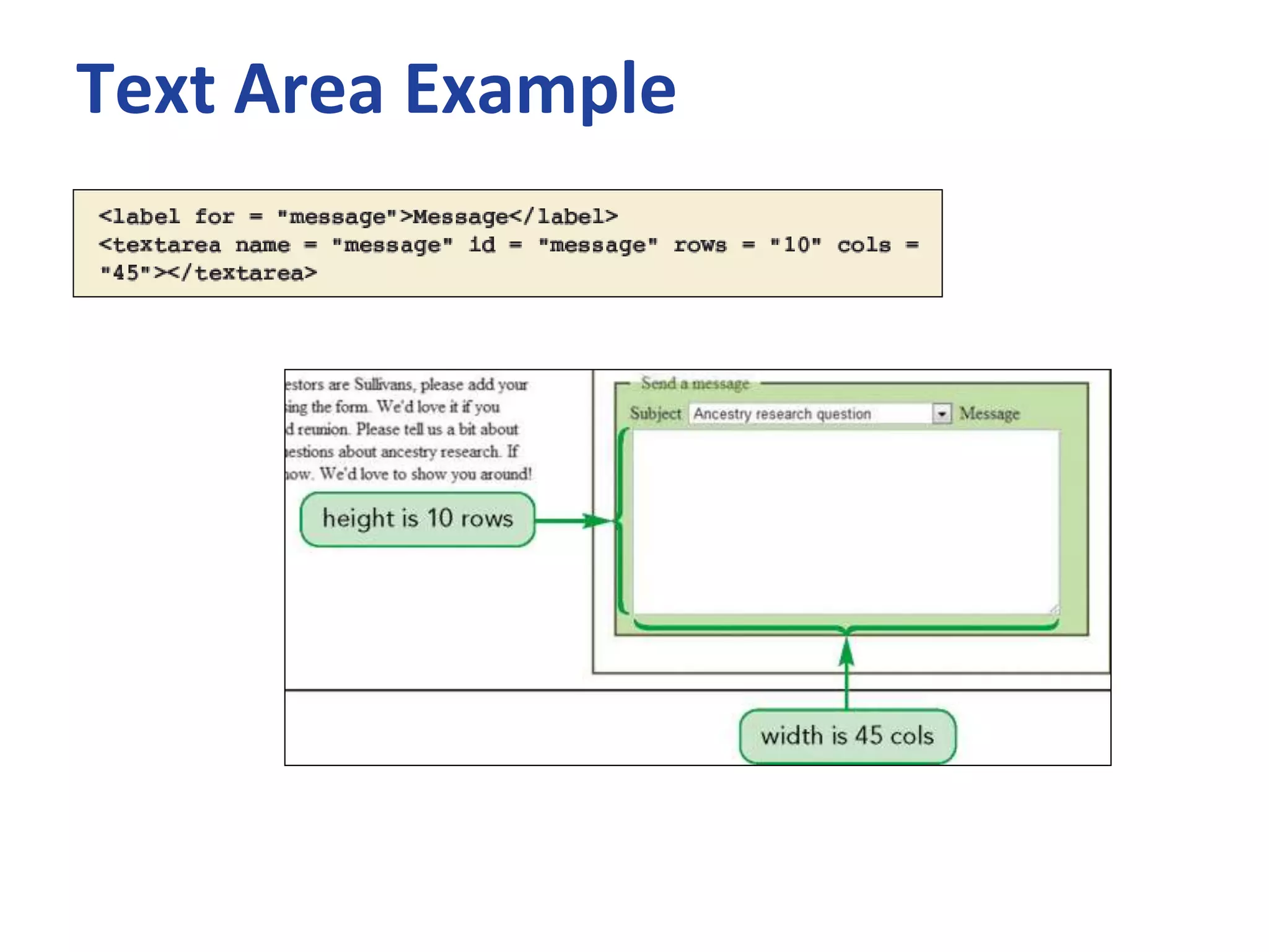 Text Area Example
 