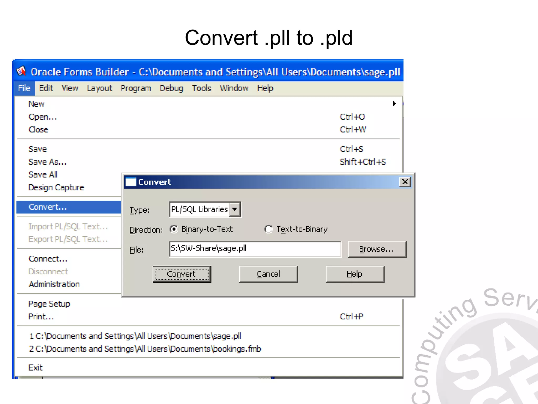 Convert .pll to .pld 