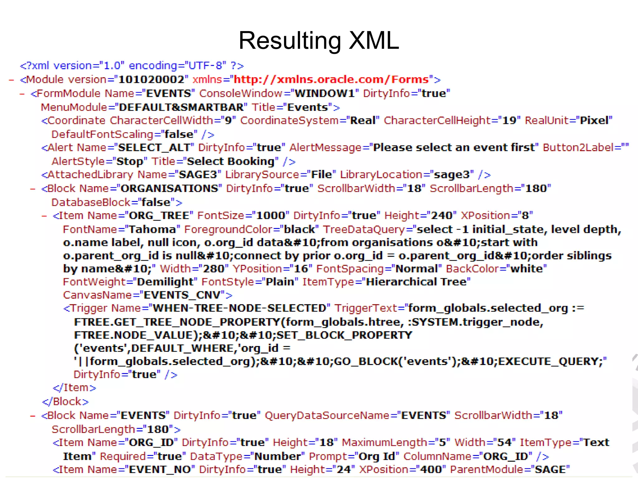 Resulting XML 