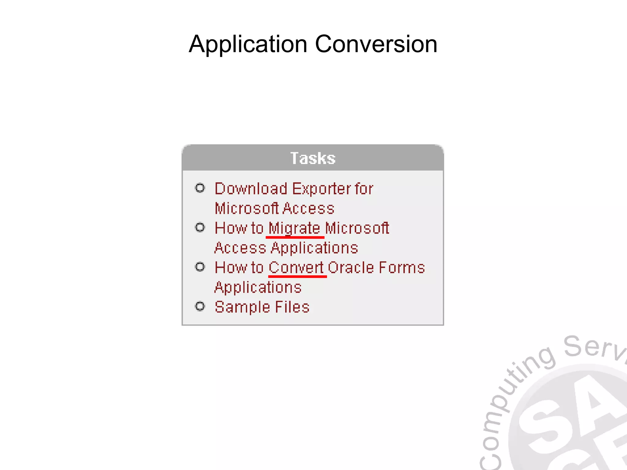 Application Conversion 