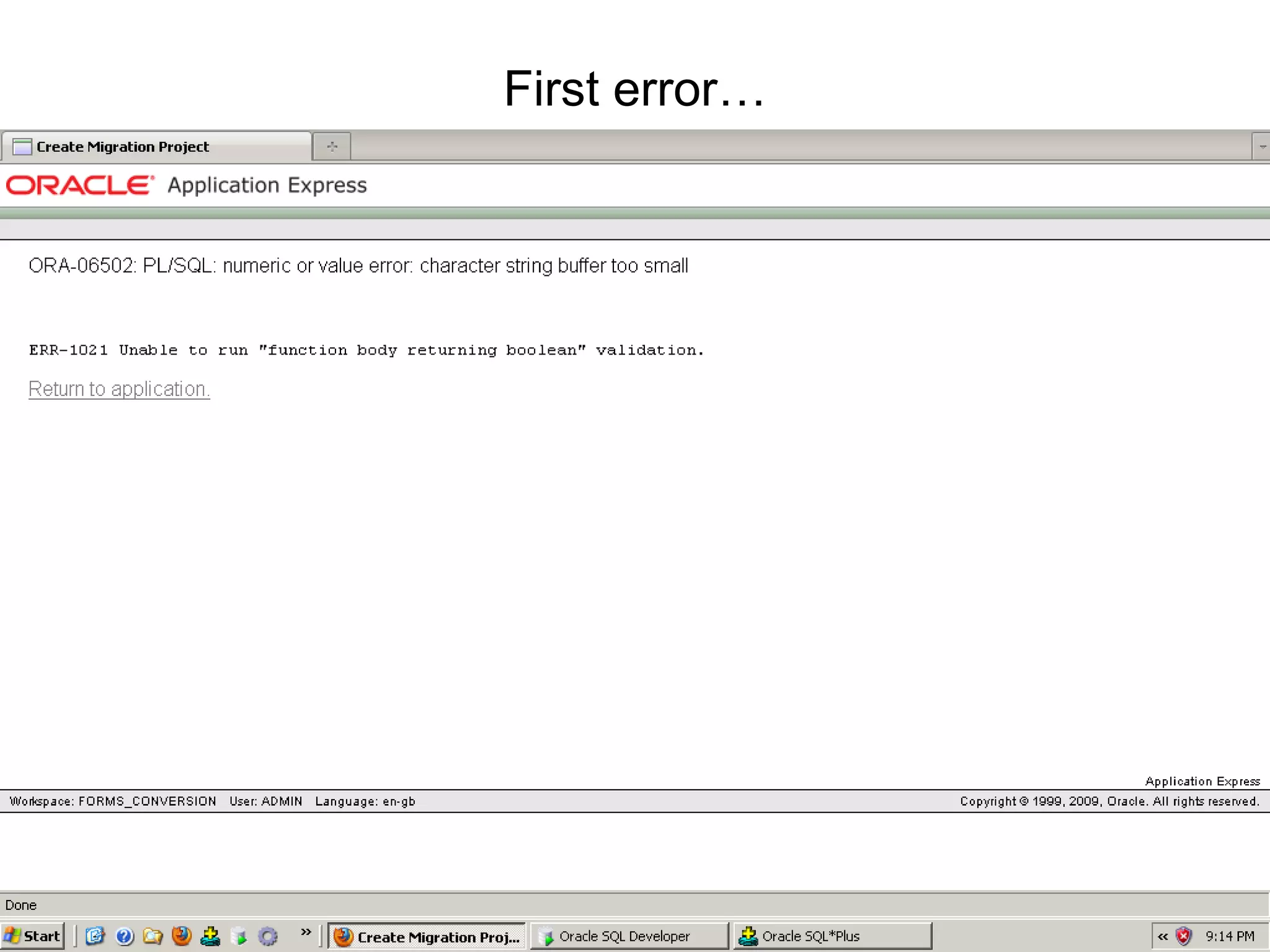 First error… 