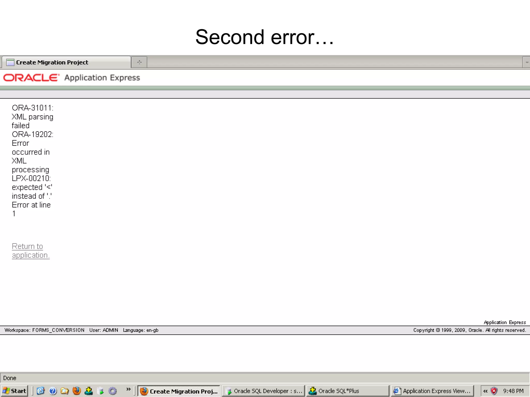 Second error… 