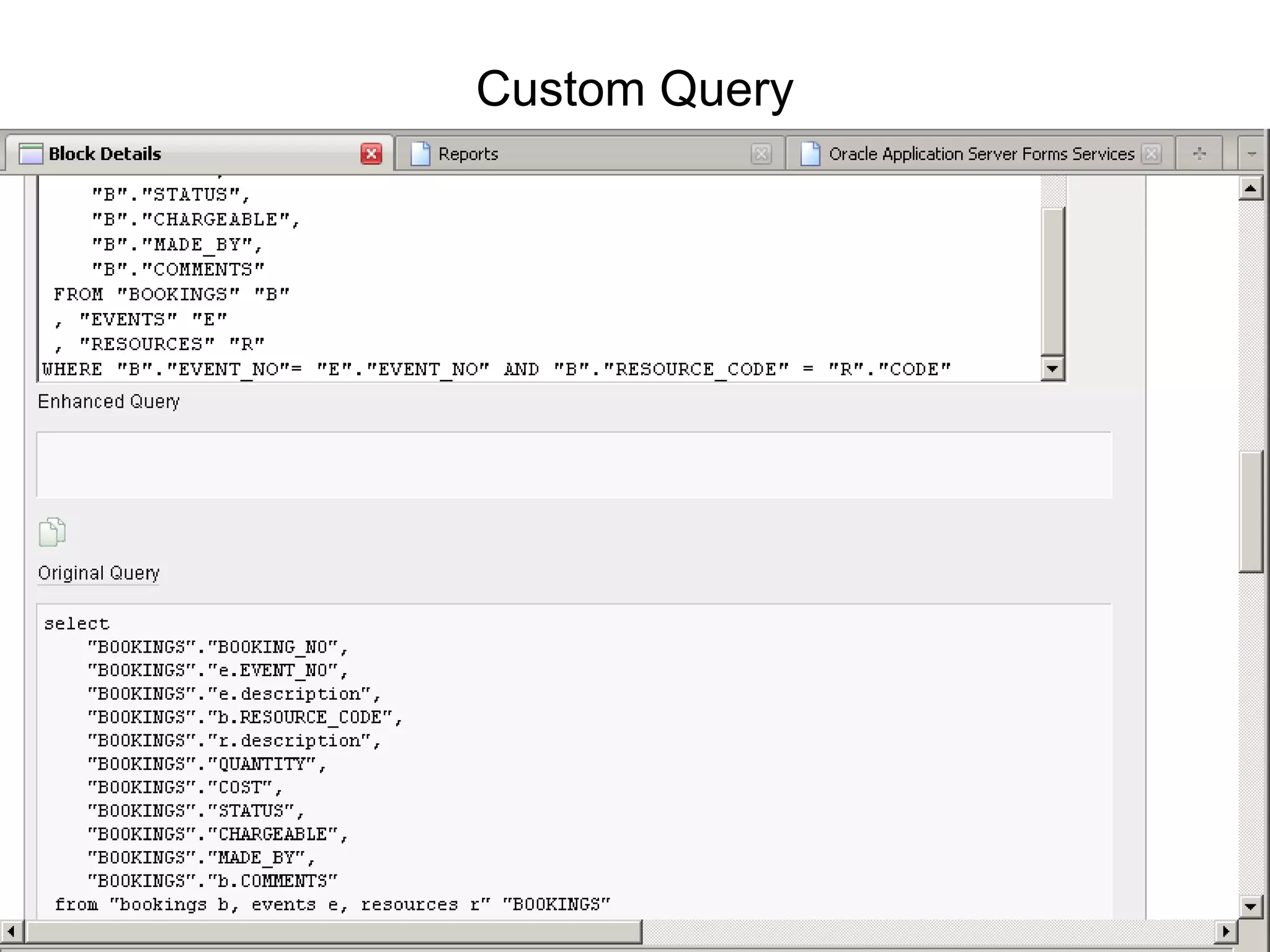 Custom Query 