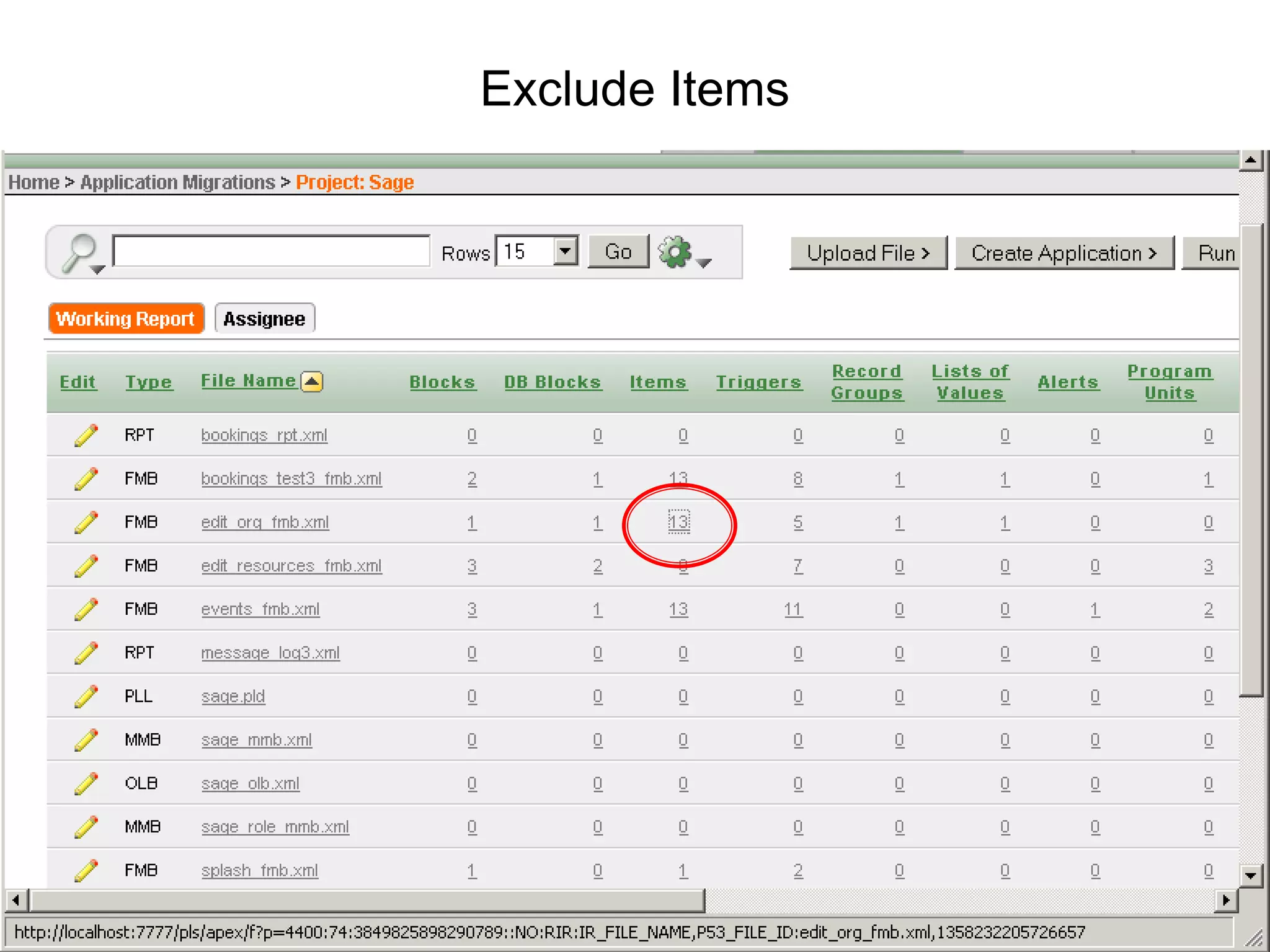 Exclude Items 