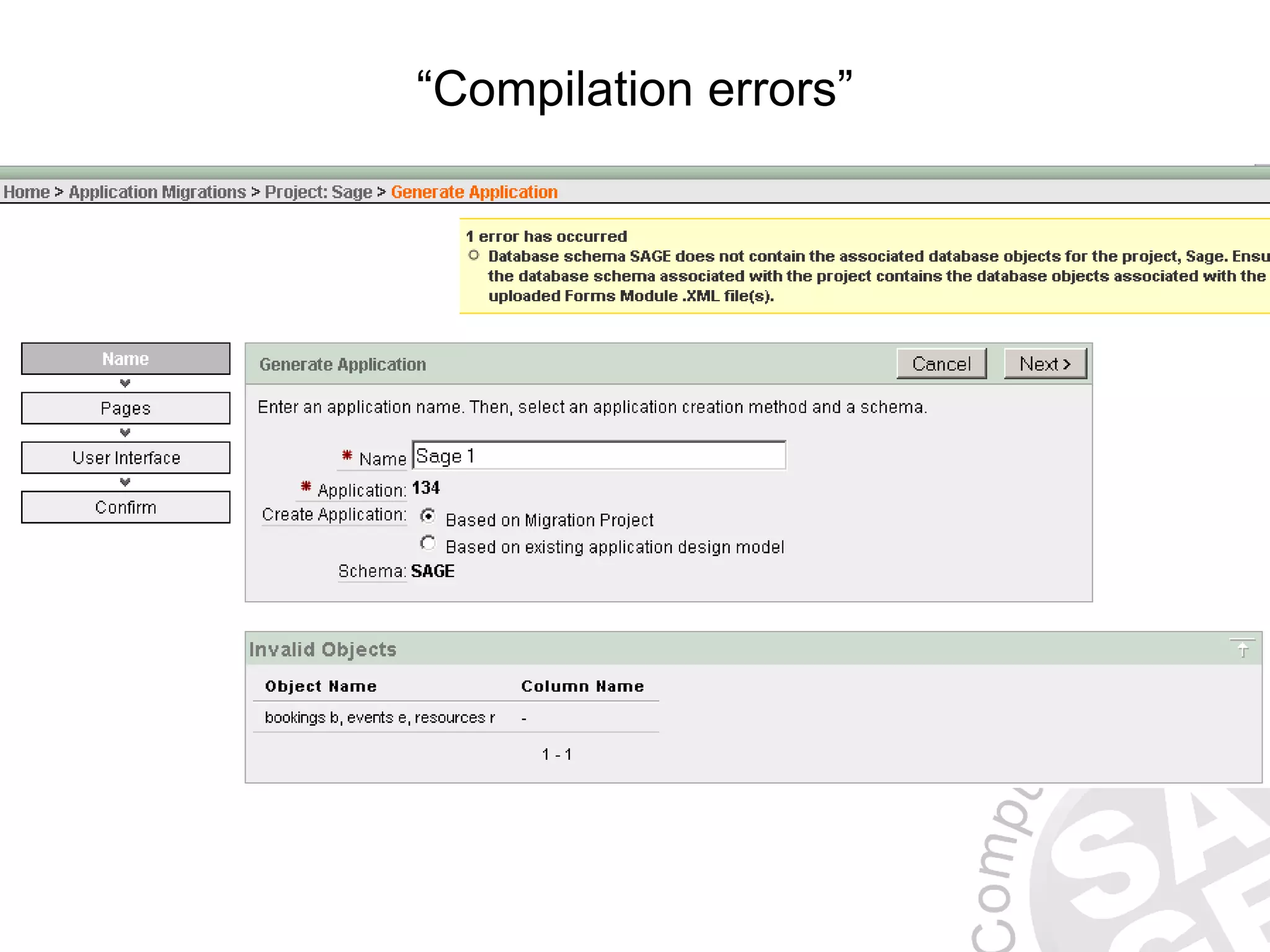 “Compilation errors” 