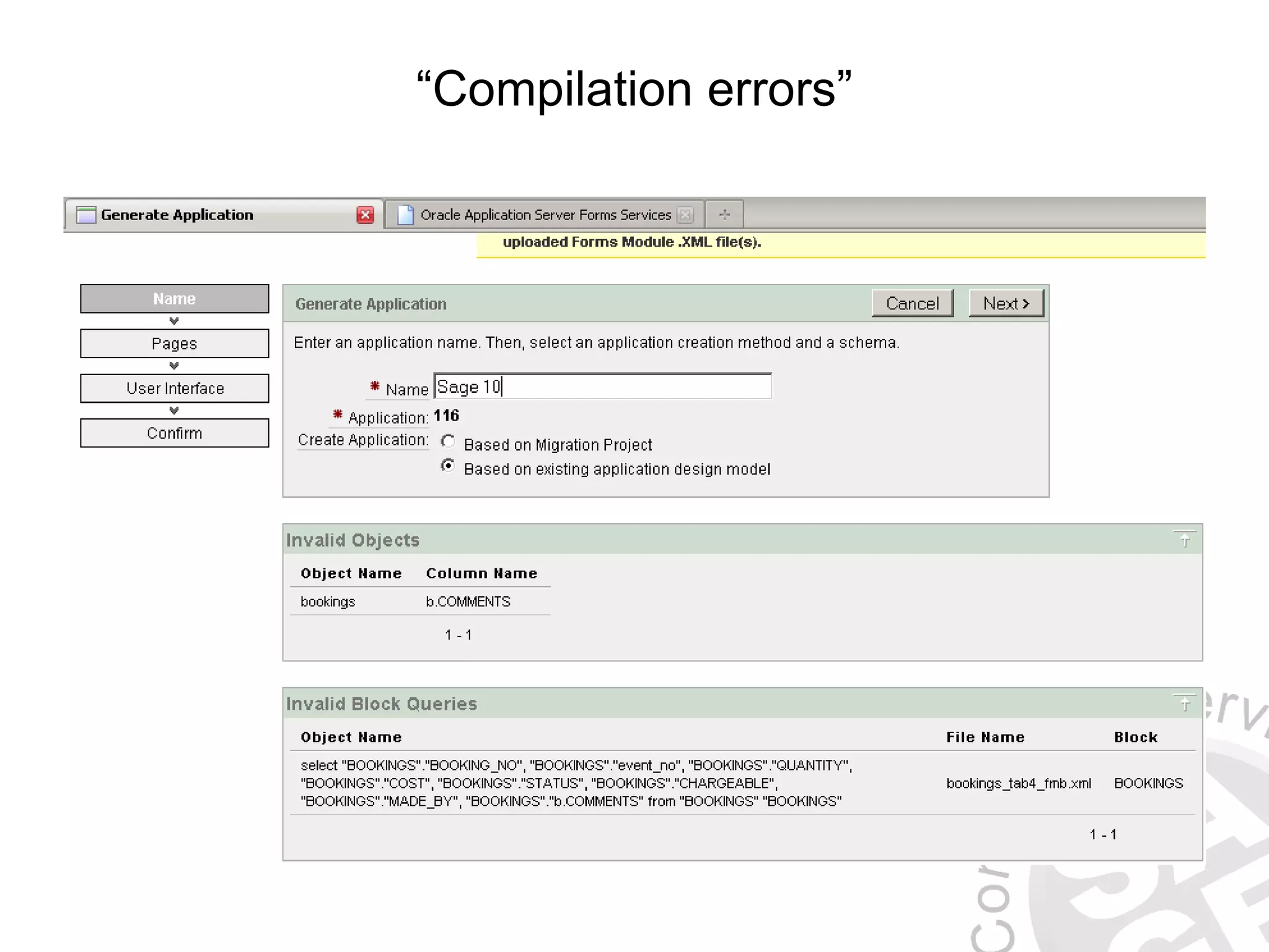 “Compilation errors” 