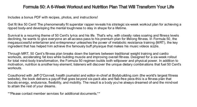 Formula 50 A 6 Week Workout And Nutrition Plan That Will
