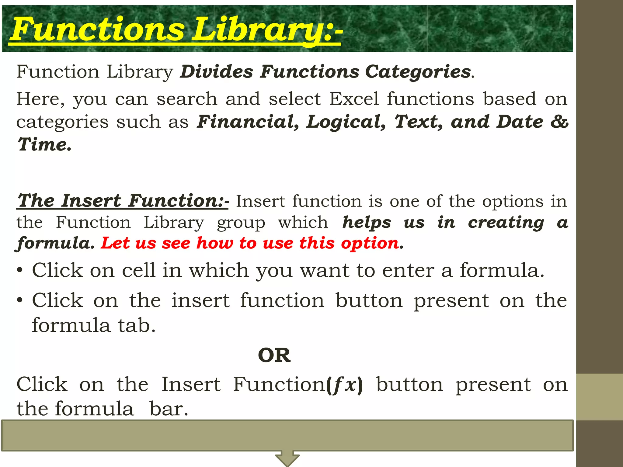 Formulas and functions | PPTX