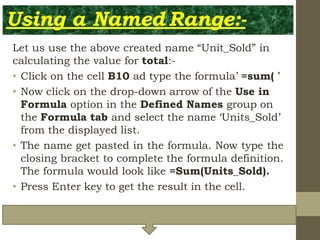 Formulas and functions | PPTX