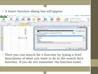 Formulas and functions | PPTX