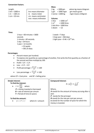 Measurement Formulae.pdf Formula book | PDF
