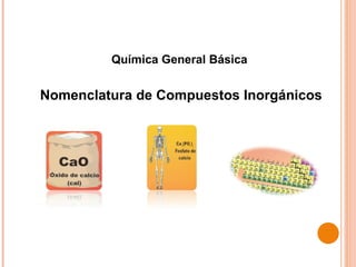 Química General Básica


Nomenclatura de Compuestos Inorgánicos
 