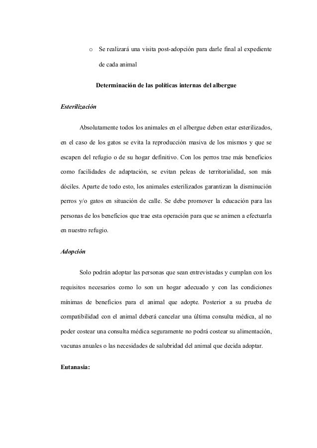 Formulacion del proyecto albergue de gatos y perros