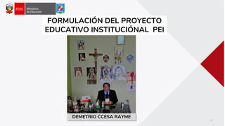 FORMULACIÓN DEL PROYECTO
EDUCATIVO INSTITUCIÓNAL PEI
DEMETRIO CCESA RAYME
1
 