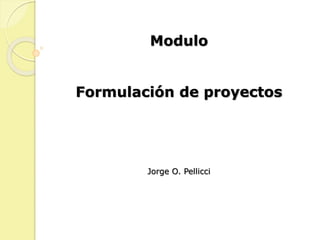 Modulo
Formulación de proyectos
Jorge O. Pellicci
 