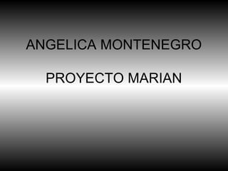 ANGELICA MONTENEGRO PROYECTO MARIAN 