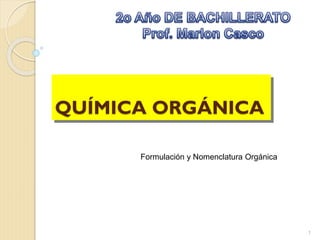 QUÍMICA ORGÁNICA
1
Formulación y Nomenclatura Orgánica
 