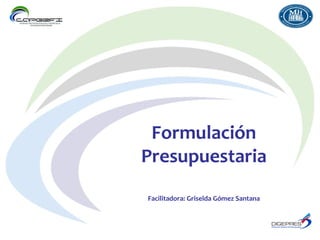 Formulación
Presupuestaria
Facilitadora: Griselda Gómez Santana
 