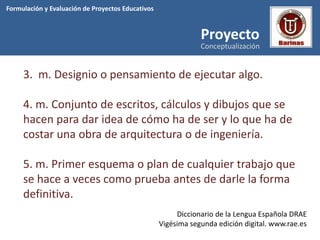 Formulación y Evaluación de Proyectos Educativos