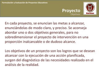 Formulación y Evaluación de Proyectos Educativos