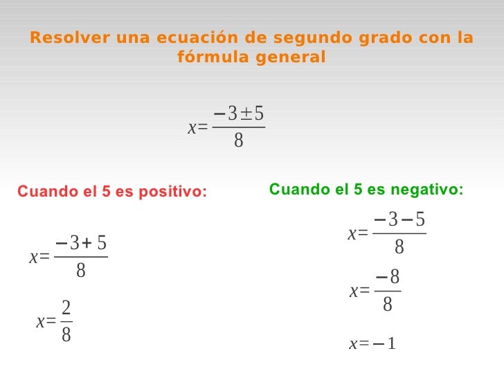 formula general