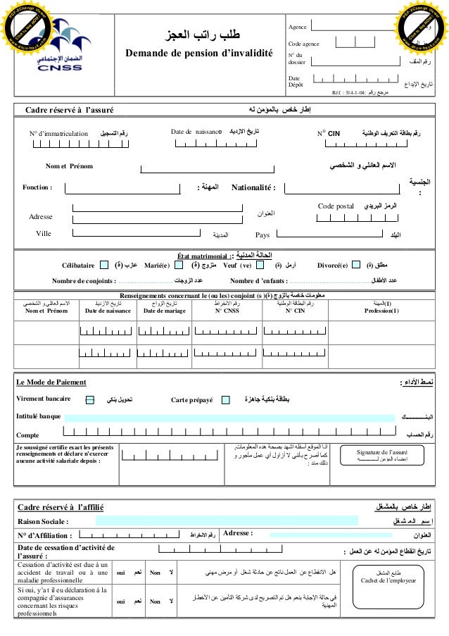 TÉLÉCHARGER DEMANDE IMMATRICULATION CNSS CNSS TÉLÉCHARGER DEMANDE IMMATRICULATION