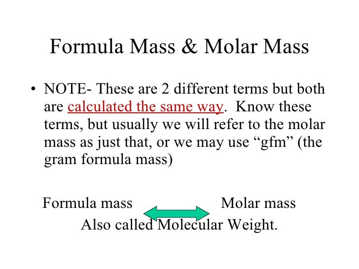 formula for molar mass