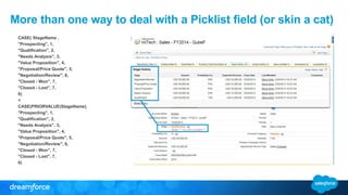 CASE( StageName ,
"Prospecting", 1,
"Qualification", 2,
"Needs Analysis", 3,
"Value Proposition", 4,
"Proposal/Price Quote", 5,
"Negotiation/Review", 6,
"Closed - Won", 7,
"Closed - Lost", 7,
0)
<
CASE(PRIORVALUE(StageName),
"Prospecting", 1,
"Qualification", 2,
"Needs Analysis", 3,
"Value Proposition", 4,
"Proposal/Price Quote", 5,
"Negotiation/Review", 6,
"Closed - Won", 7,
"Closed - Lost", 7,
0)
More than one way to deal with a Picklist field (or skin a cat)
 