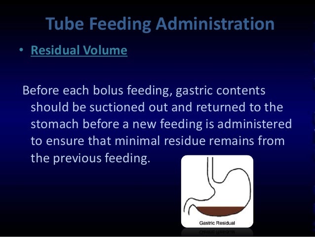 Tube feeding residual volume
